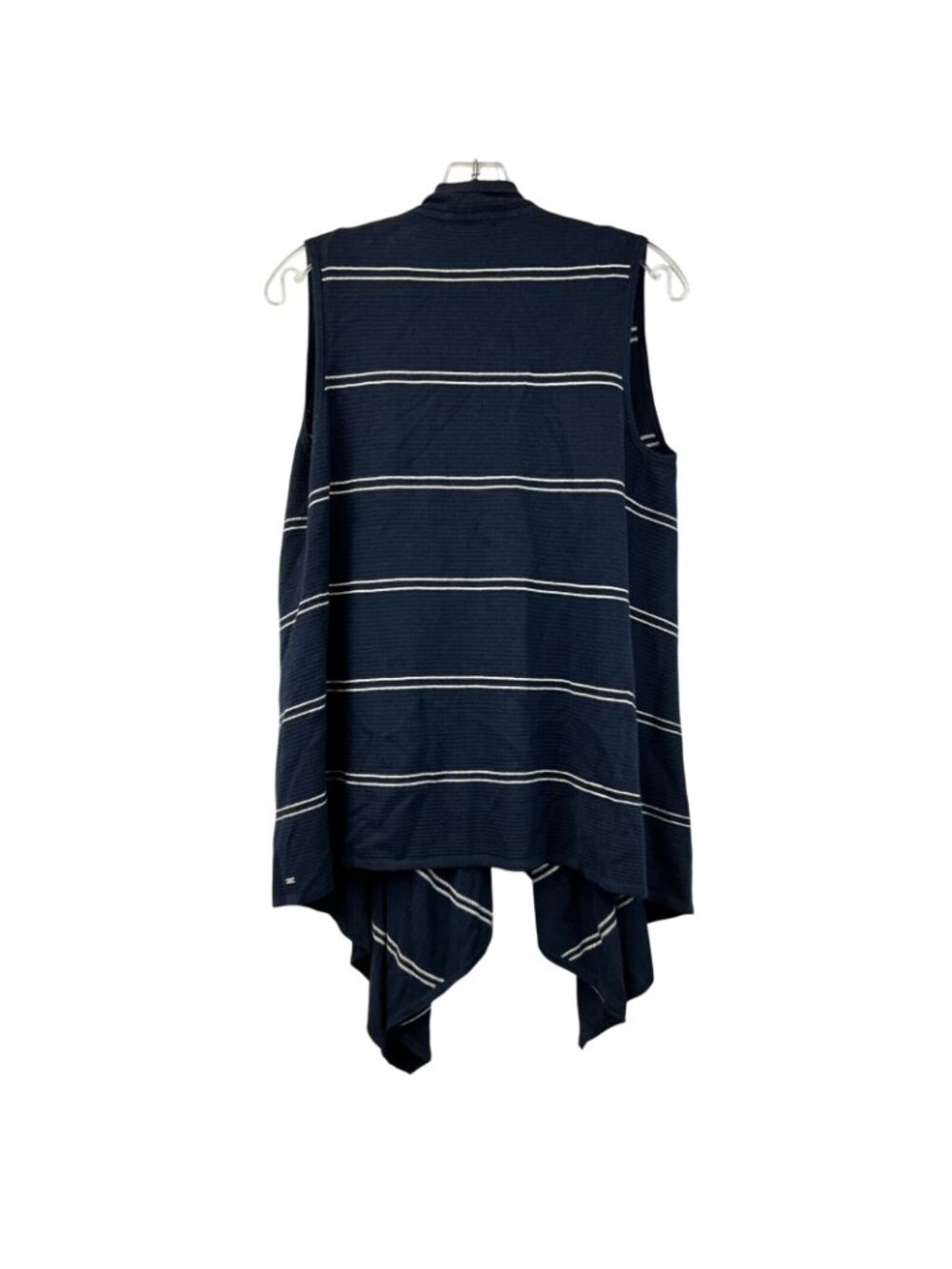 Tommy Hilfiger Womens Knit Sleeveless Cardigan Open Front Navy/White Size S/P - Picture 6 of 8